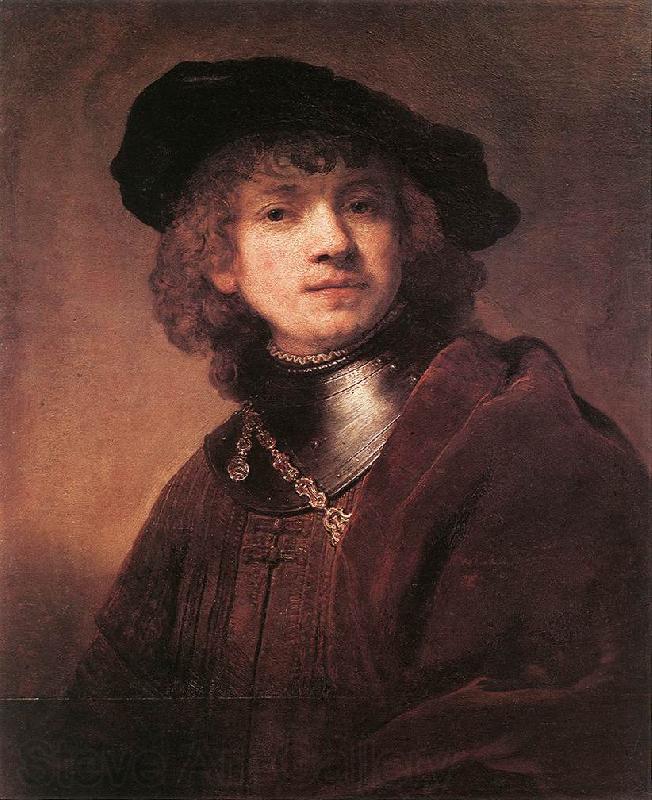 REMBRANDT Harmenszoon van Rijn Self Portrait as a Young Man  dh Norge oil painting art